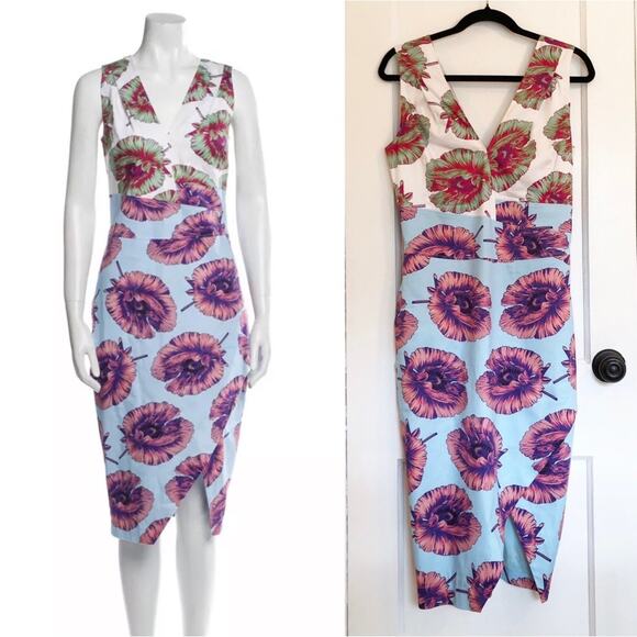 Altuzarra Tropical Floral Print Bodycon Dress